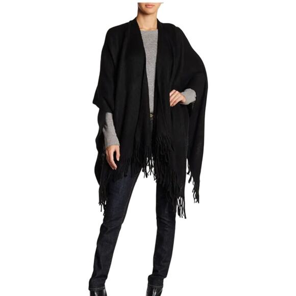 Vince Camuto Feels Like Home Ruana Wrap Open Front Black - Picture 1 of 7